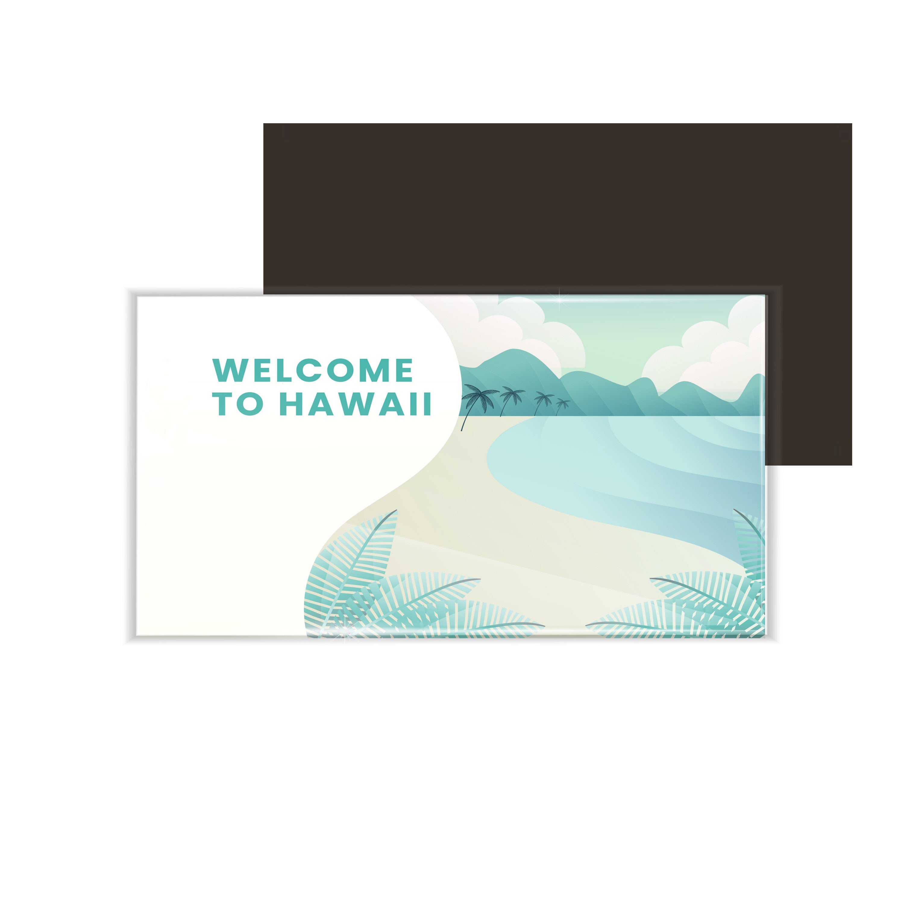 dhcrafts Fridge Magnet Rectangle Acrylic Glass (8.6 x 5.4 cm) Multicolor Travel Hawaii D1 Design Pack of 1